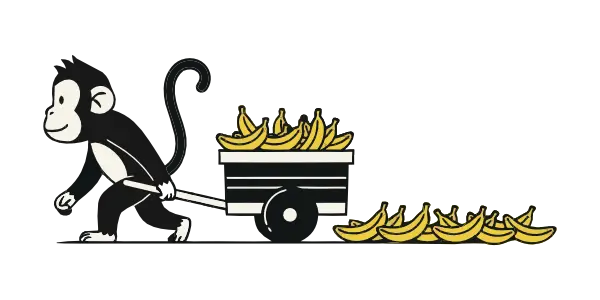 mono carreta con bananas con una 