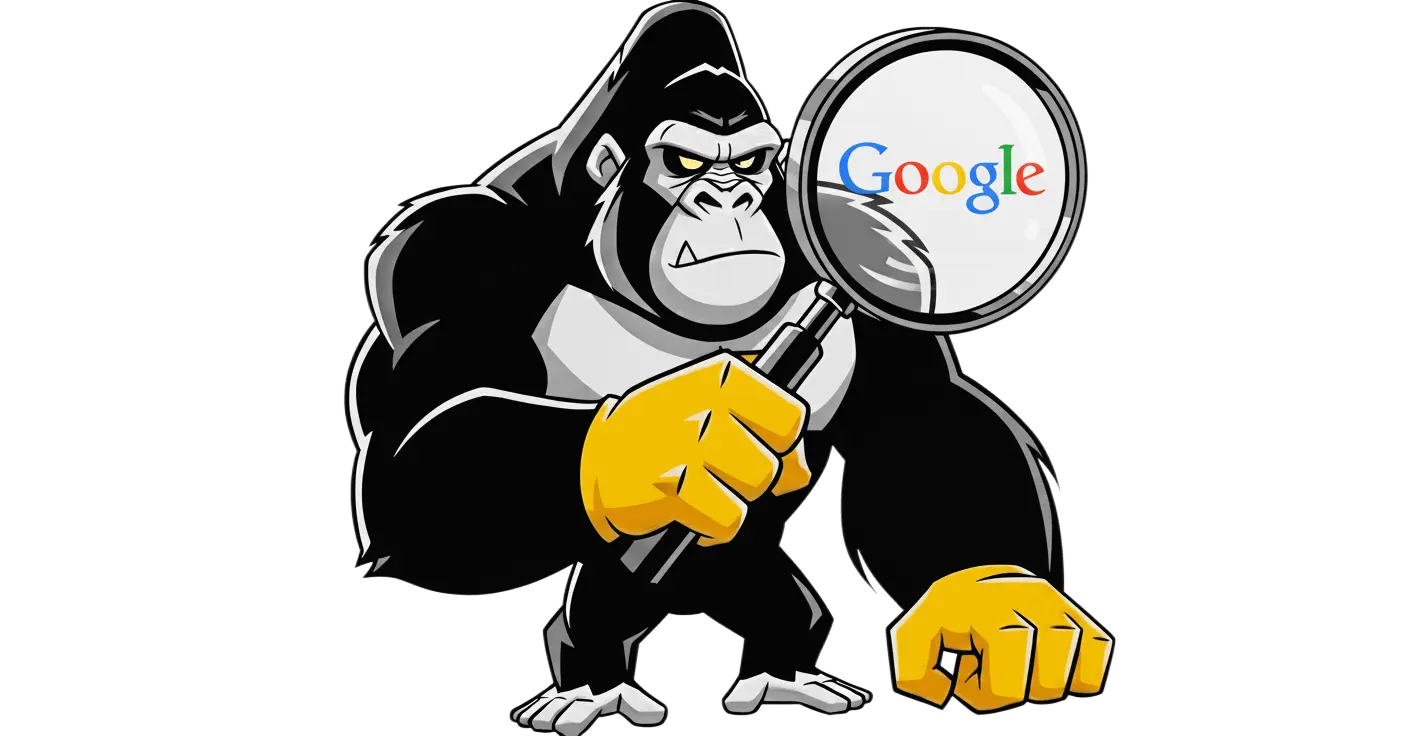 Gorila seo con lupa de google
