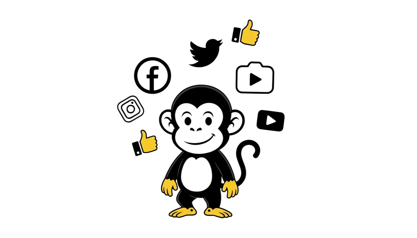 monito con redes sociales