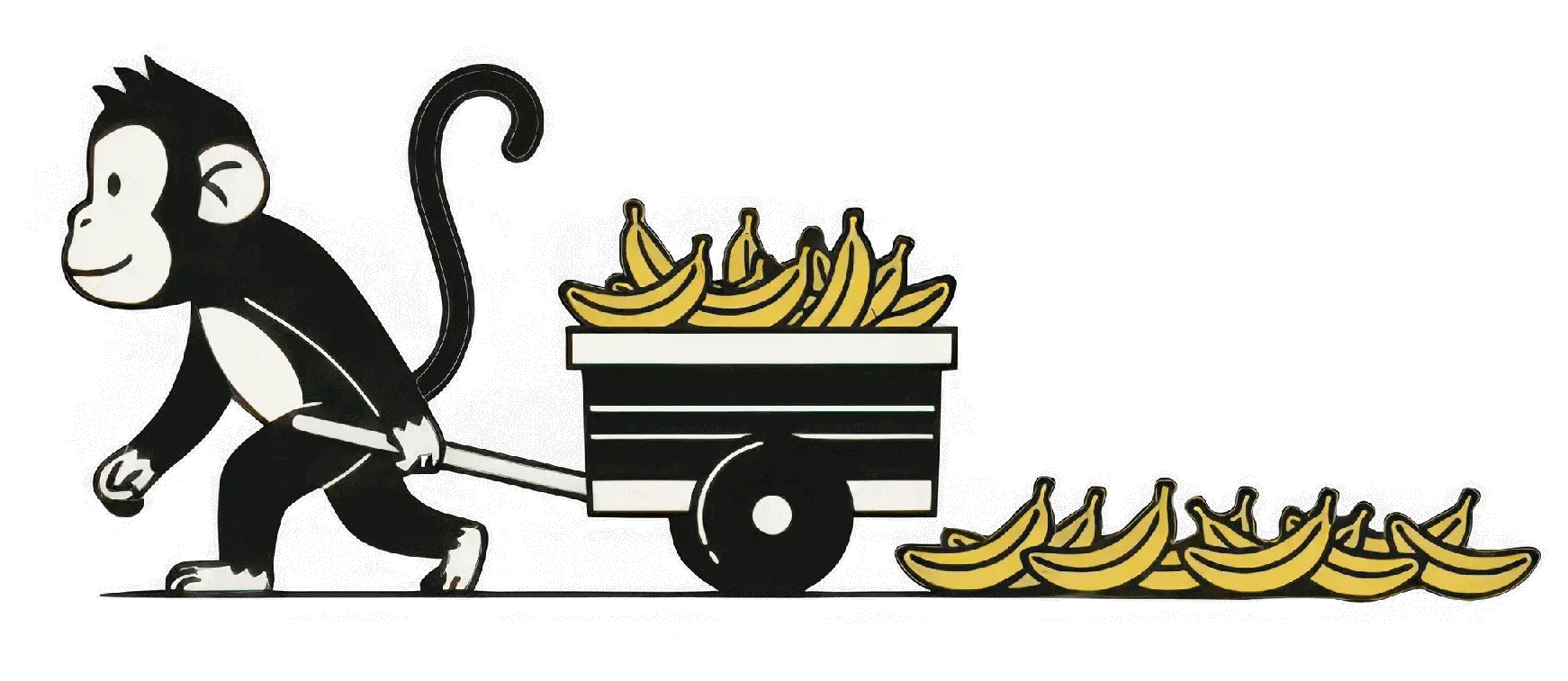 Monito con carreta de Bananas