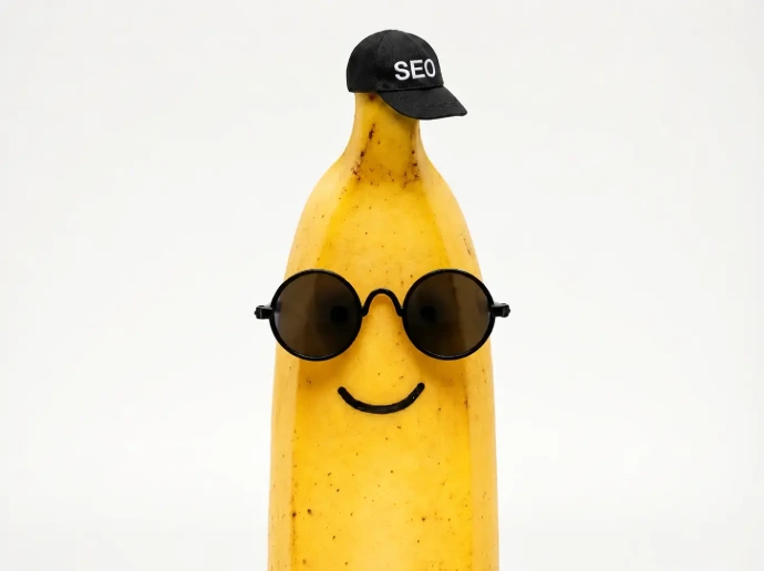 Ilustración de una banana con gafas, agencia de SEO local.
