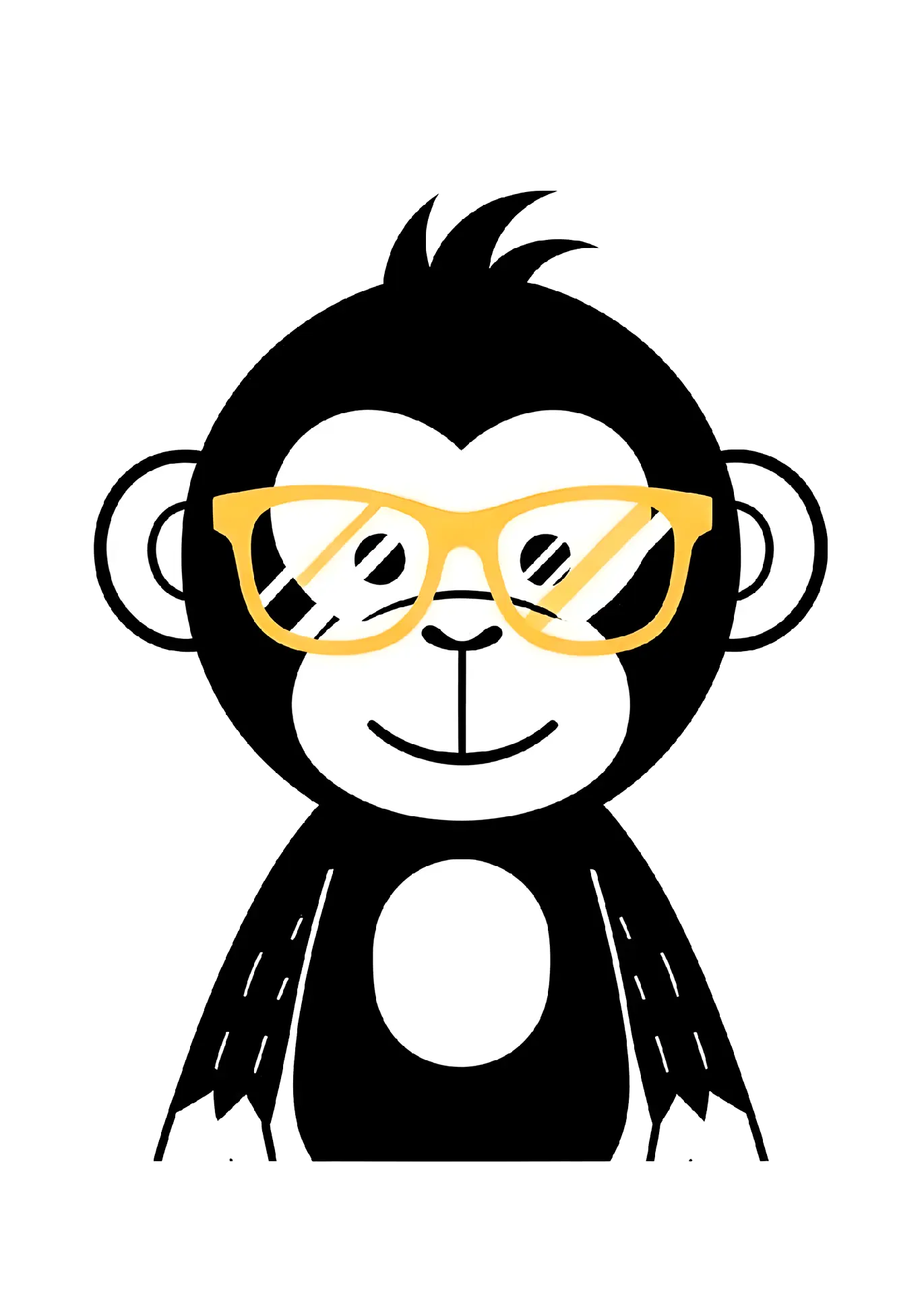 imagen de mono con lentes estilo animado